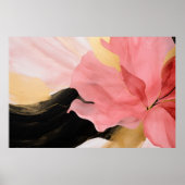 Abstract roze bloemschilderij poster (Voorkant)