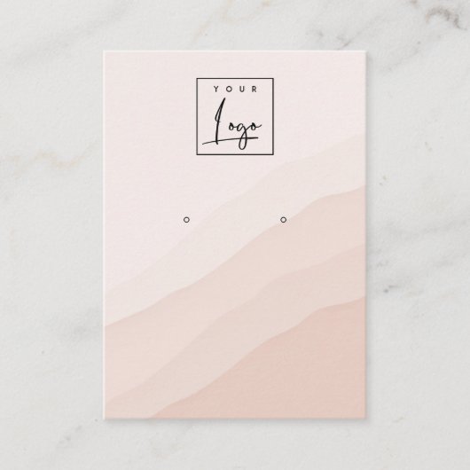 Abstract Roze Blush Stud Wave Earning Logo Display Visitekaartje (Voorkant)