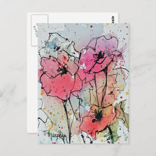 Abstract Roze Briefkaart (Voorkant / Achterkant)