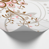  abstract roze bruin bloempatroon. cadeaupapier (Hoek)