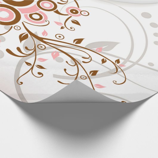  abstract roze bruin bloempatroon. cadeaupapier (Hoek)