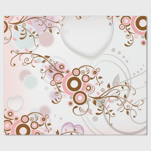  abstract roze bruin bloempatroon. cadeaupapier (Vlak)