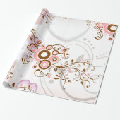  abstract roze bruin bloempatroon. cadeaupapier (Uitgerold)