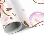  abstract roze bruin bloempatroon. cadeaupapier (Rol Hoek)