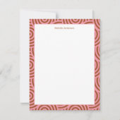 Abstract Roze Bruin  Monogram Naam Notitiekaartje (Voorkant)