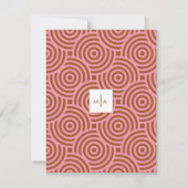Abstract Roze Bruin  Monogram Naam Notitiekaartje (Achterkant)