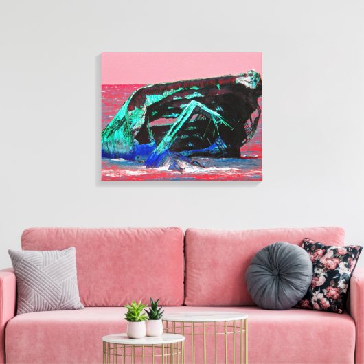 Abstract roze canvas afdruk (Insitu (Woonkamer))