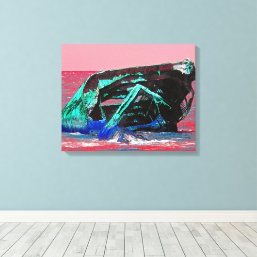 Abstract roze canvas afdruk (Insitu (Houten vloer))