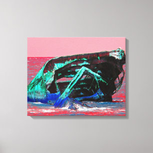 Abstract roze canvas afdruk