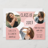 Abstract Roze Circle Geo Foto Afstuderen Aankondiging (Voorkant)