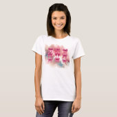 Abstract Roze Coquette Strikjes T-shirt (Voorkant volledig)