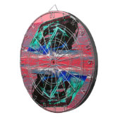 Abstract roze dartbord (Voorkant Rechts)