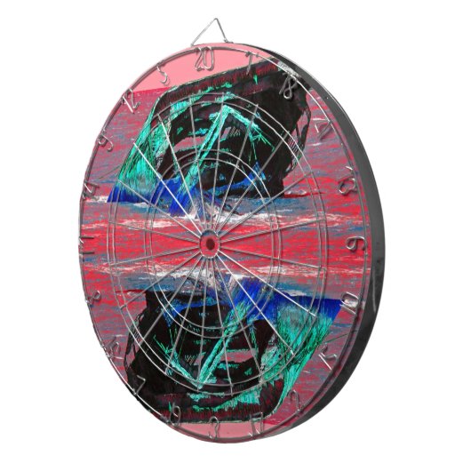 Abstract roze dartbord (Voorkant Rechts)