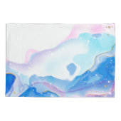 Abstract roze en blauw, vloeibaar marmerpatroon kussensloop (Achterkant)