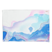 Abstract roze en blauw, vloeibaar marmerpatroon kussensloop (Voorkant)