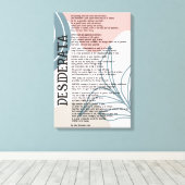 Abstract Roze en Blauwe Desiderata van Max Ehrman  Canvas Afdruk (Insitu (Houten vloer))
