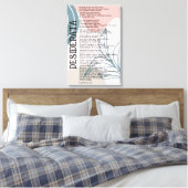 Abstract Roze en Blauwe Desiderata van Max Ehrman  Canvas Afdruk (Insitu (Slaapkamer))
