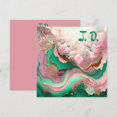 Abstract Roze en Blauwgroen Verdigris 18th (Voorkant / Achterkant)