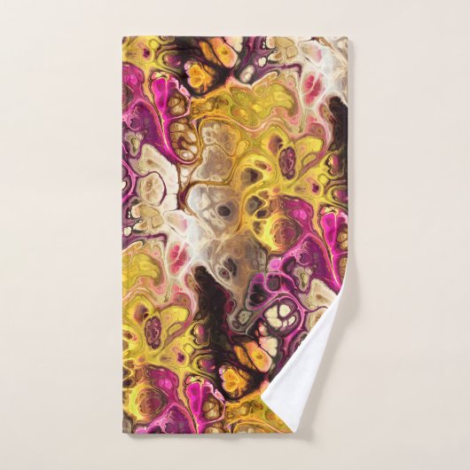 Abstract roze en geel marmeren stropdas kleurpatro bad handdoek (Handdoek)