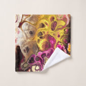 Abstract roze en geel marmeren stropdas kleurpatro bad handdoek (Wasdoekje)