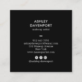 Abstract roze en goudglitter penseelmake-up vierkante visitekaartje (Achterkant)