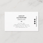 Abstract roze en goudglitter penseelmake-up visitekaartje (Achterkant)