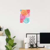 Abstract Roze en oranje waterverf poster print (Thuiskantoor)