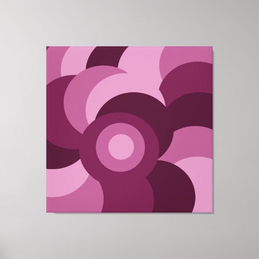 Abstract roze en paarse cirkelpatroon canvas afdruk (Voorkant)