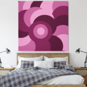 Abstract roze en paarse cirkelpatroon canvas afdruk (Insitu (Slaapkamer))