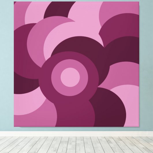 Abstract roze en paarse cirkelpatroon canvas afdruk (Insitu (Houten vloer))