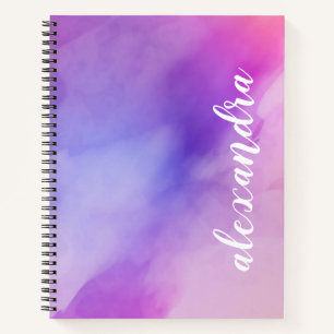 Abstract Roze en Paarse Inkt Waterverf Schilderen Notitieboek