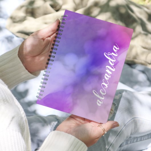 Abstract Roze en Paarse Inkt Waterverf Schilderen Planner