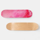 Abstract roze en rood persoonlijk skateboard (Horizontaal)