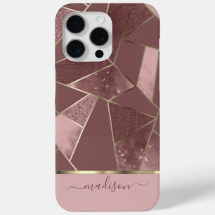 Abstract roze en Roos Gold Design iPhone 15 Pro Max Hoesje