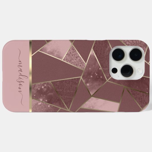 Abstract roze en Roos Gold Design Case-Mate iPhone Case (Achterkant (horizontaal))
