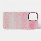 Abstract roze en witte schildering iPhone hoesje (Achterkant horizontaal)