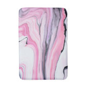 Abstract roze en zwart marmeren badmat (Voorkant Verticaal)