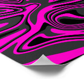 Abstract roze en zwart wervelend patroon poster (Hoek)