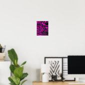 Abstract roze en zwart wervelend patroon poster (Thuiskantoor)