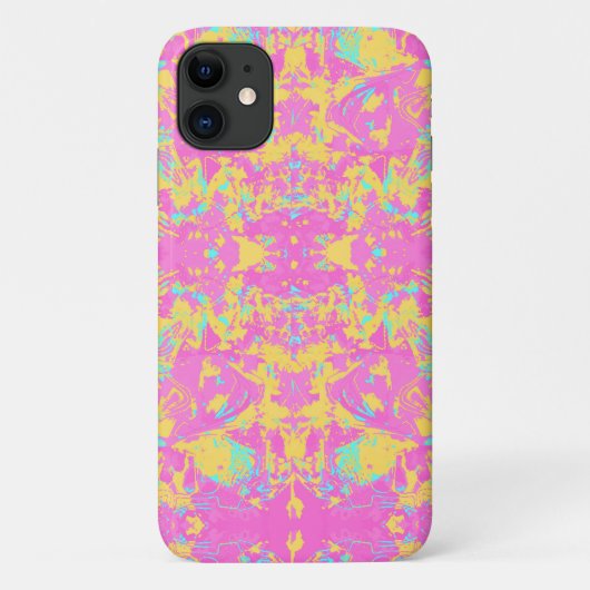 Abstract roze, exclusief gele patroon Case-Mate iPhone case (Achterkant)