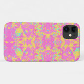 Abstract roze, exclusief gele patroon Case-Mate iPhone case (Achterkant (horizontaal))