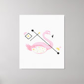 Abstract roze flamingo | Grappige Flamingo liefheb Canvas Afdruk (Voorkant)