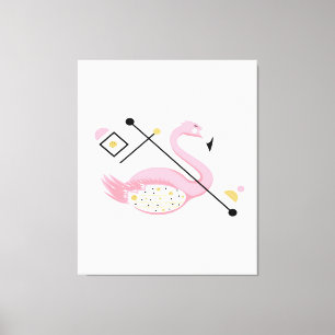 Abstract roze flamingo   Grappige Flamingo liefheb Canvas Afdruk