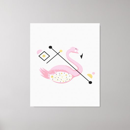 Abstract roze flamingo | Grappige Flamingo liefheb Canvas Afdruk (Voorkant)