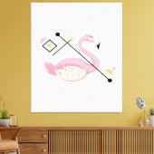 Abstract roze flamingo | Grappige Flamingo liefheb Canvas Afdruk (Insitu (Woonkamer))