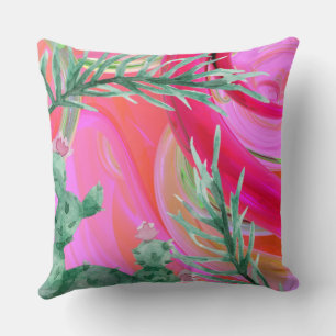 abstract roze floraal kussen