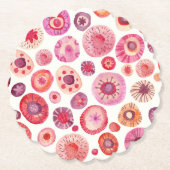 Abstract roze Floral Patroon Kartonnen Onderzetters (Voorkant)