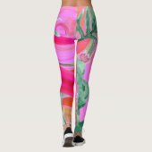 abstract roze flordebuiskussen leggings (Achterkant)