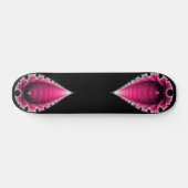 Abstract roze fractal op zwarte skateboard Deck (Horizontaal)