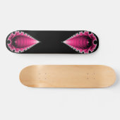 Abstract roze fractal op zwarte skateboard Deck (Horizontaal)
